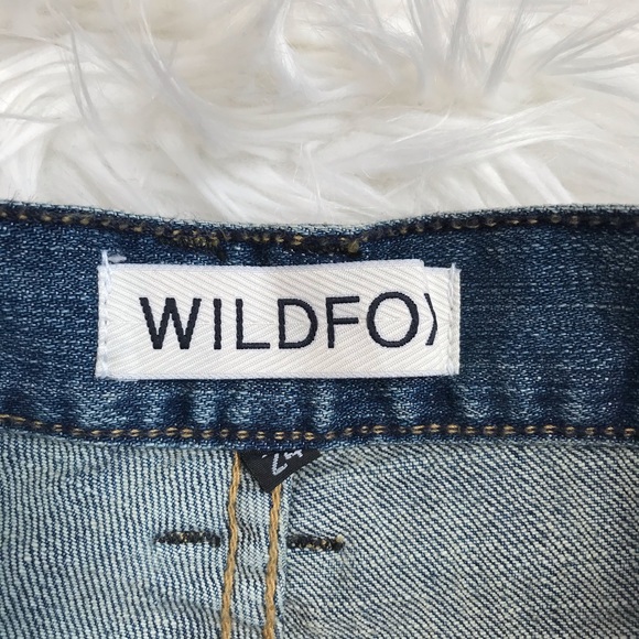 WILDFOX Mid Rise Medium Wash Denim Short - Picture 4 of 4